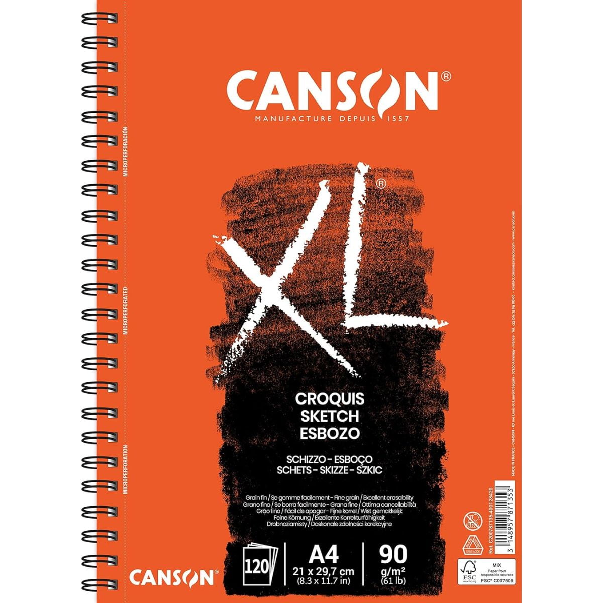 Croquera Dibujo Canson Xl Croquis 21x29cm 90gr 120hjs