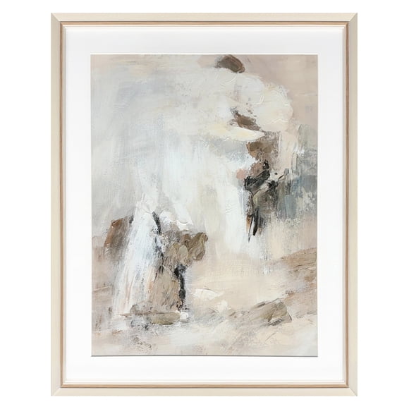 Cuadro Decorativo Abstracto Pintado a Mano Con Vidrio Alba Neutra I 60x75