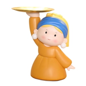 Bothyi - Estatuilla De Chica Nórdica, Estatua, Plato Para Servir Frutas, Bandeja De Tocador Cosmético, 27Cmx17Cmx25,5Cm