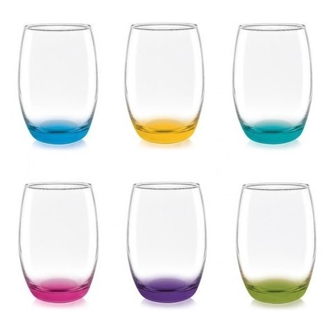 Genérico - Set De 6 Vasos Altos Mikonos Fondo Color