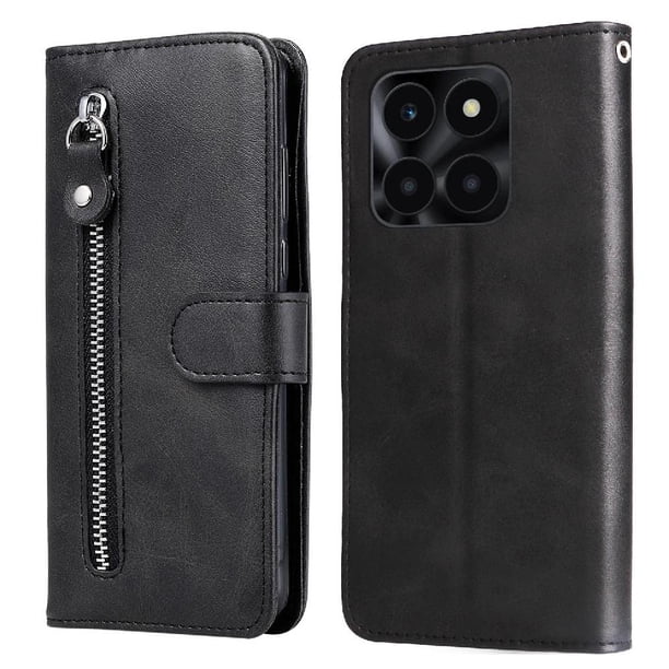 Funda con Cremallera para Honor X6A, Carcasa Cartera de Cuero PU con Soporte y Tarjetero