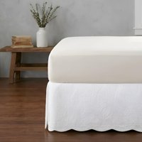 Greenland Home Fashions - Faldón De Cama Greenland Home, Acolchado Con Cachemir, Tamaño Completo, Blanco