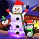 thumbnail image 1 of Muñeco de nieve inflable navideño Danxilu con pingüinos de 180 cm con LED, 1 of 2