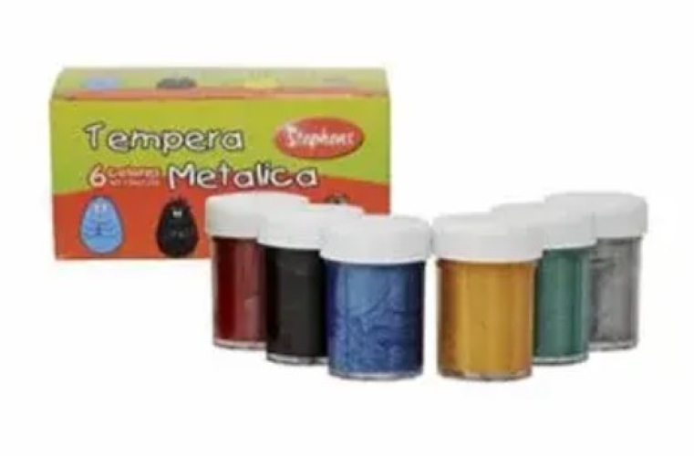 Stephens - Caja De Tempera 6 Colores Metalica