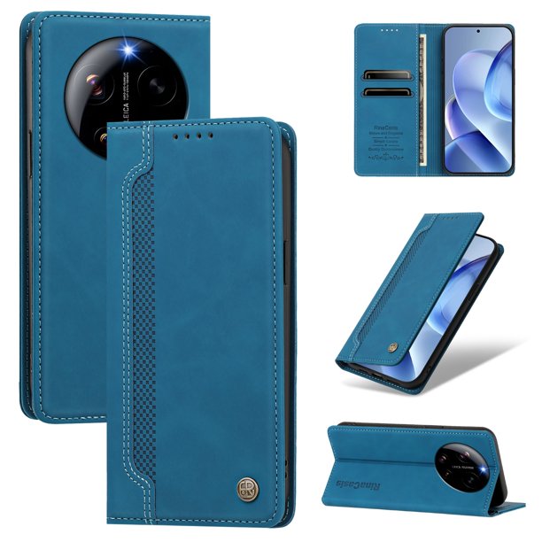 Funda Billetera para Xiaomi 17 Ultra Imán y Resistente Azul
