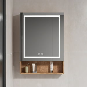 Domsa - Botiquin Espejo Led Antiempañante Wood 48X80X14Cm