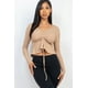 thumbnail image 1 of Top Peplum de Manga Larga con Cordón Delantero Acanalado, 1 of 5