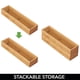 thumbnail image 4 of Organizador de cajones apilable de bambú para oficina de 30 cm de largo (paquete de 2), madera natural, 4 of 5