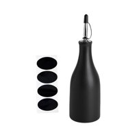 Bothyi - Botella De Aceite De Cocina Cerámica Gran Capacidad 300 Ml Botella Dispensadora De Salsa Shoyu Negro