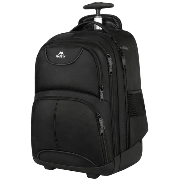 Mochila con ruedas MATEIN para portátil universitario de 18 pulgadas negra