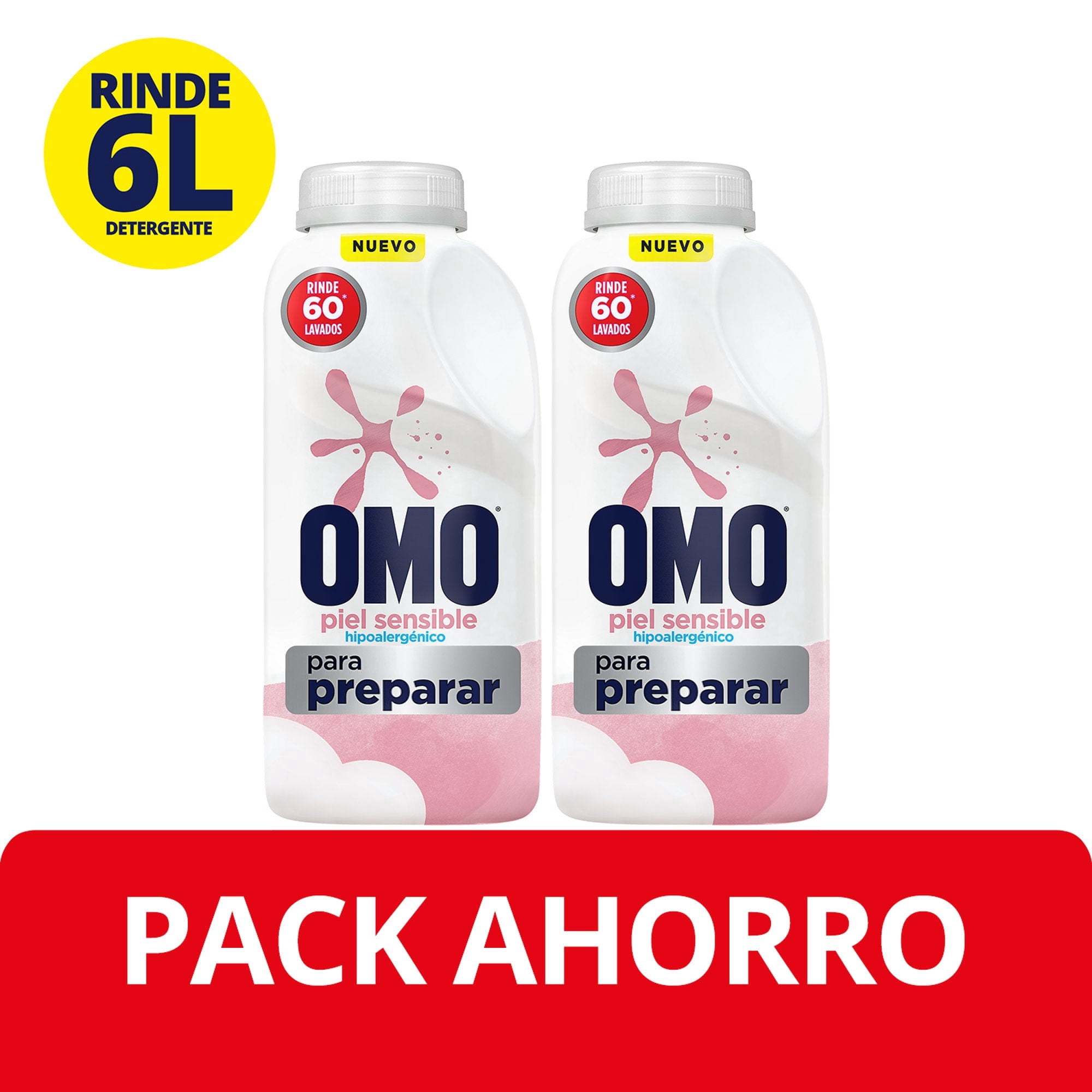 Detergente Para Preparar Líquido Ultra Power Piel Sensible Botella Pack L g OMO