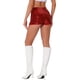 thumbnail image 3 of INSPIRE CHIC Pantalones Cortos de Mujer con Lentejuelas Brillantes de Cintura Media Sólida para Cóctel con Cintura Elástica Rojo L, 3 of 6