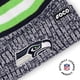 thumbnail image 3 of Gorro FOCO Seattle Seahawks NFL Heather Team Stripe Pom, 3 of 5