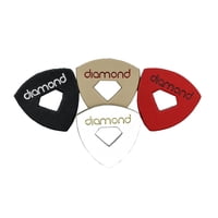 Diamond Picks - Púas Para Ukelele, Piel Con Agujero En Forma De Diamante, Paquete De 4 Unidades