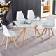 thumbnail image 1 of Modern Minimalist StyleDining Table MDF Anti-Scratch Top Metal Shelf Metal Heat Transfer Legs Leveling Feet For Dining Room Kitchen Office Table X 1(White), 1 of 3