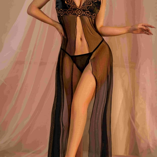 Sexy Lace Nightdress ,open Front Long Line Dresses , Women's Sexy Lingerie & Dresses