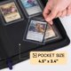thumbnail image 5 of Álbum con Cierre y 4 Bolsillos para Cartas 3x4" Rígidas, Capacidad para 128 Cartas, Álbum de Cuero PU Diamante Premium para Cartas TCG, Deportivas y Coleccionables, 5 of 7
