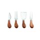 thumbnail image 1 of Juego de cuchillos para queso Twine Gourmet de acero inoxidable y madera, 4 unidades, 1 of 7