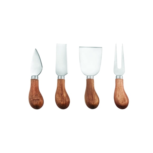 Juego de cuchillos para queso Twine Gourmet de acero inoxidable y madera, 4 unidades