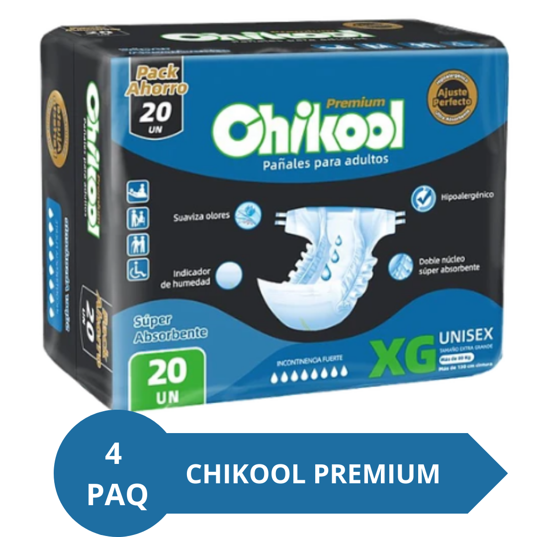 Pañales Adulto Chikool Premium Xg Pack 4 Unidades