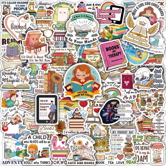 Stickers MiStar Bookish para funda de Kindle, iPad y lector de eBooks, 64 piezas