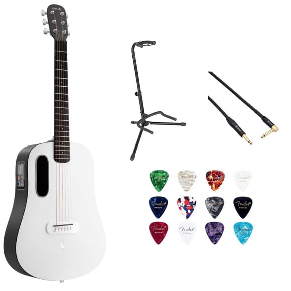 Funda para guitarra LAVA ME PLAY 36 Lite, color blanco Nightfall Frost, con soporte