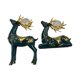 thumbnail image 3 of 2 Piezas Estatuilla De Reno Resina Artesanal Estatua De Ciervo Para Armario Dormitorio Decoración Verde, 3 of 5