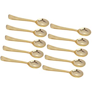 Magideal - Suministros De Decoración De Utensilios, Vajilla Para Cumpleaños, Festival, Compromiso, Cenas, Bar , 10X Cucharas Doradas