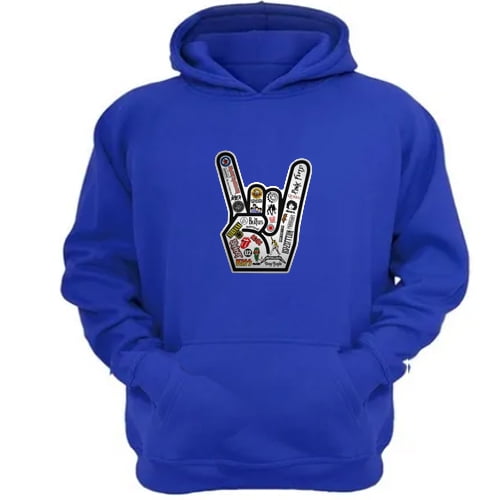 Genérico - Polerón Canguro Rock Azul Talla Xl Unisex