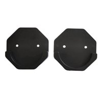 Magideal - Soporte Para Barra De Cortina De Ducha, Soporte De Tensión Para Montaje En Pared, Soporte Para Colgador De Poste, Ganchos De Fijación, Soporte De Rie Hexágono Negro