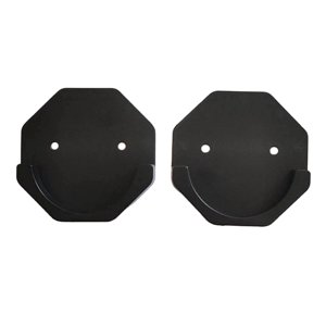 Magideal - Soporte Para Barra De Cortina De Ducha, Soporte De Tensión Para Montaje En Pared, Soporte Para Colgador De Poste, Ganchos De Fijación, Soporte De Rie Hexágono Negro