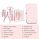 thumbnail image 2 of Set de manicura koofull Pink 12 en 1 con funda de viaje de piel, 2 of 6