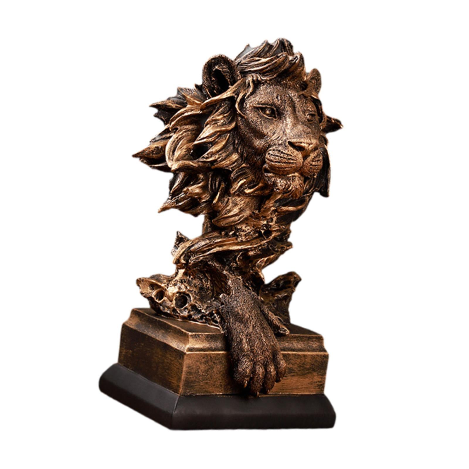 Magideal - Escultura De León, Colección De Estatuas De León, Mesa Central, Modelo Animal, Figura De Escritorio Para Estantería, Gabinete, Oficina, Decoración Del