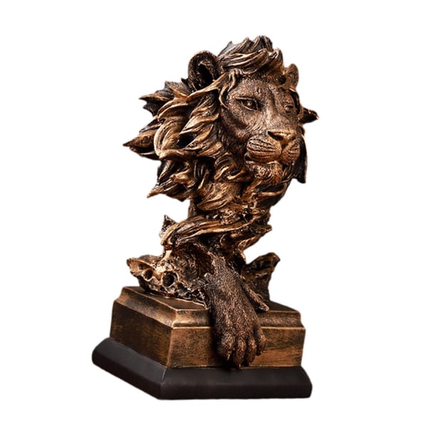 Escultura de león, colección de estatuas de león, mesa central, modelo Animal, figura de escritorio para estantería, gabinete, oficina, decoración del
