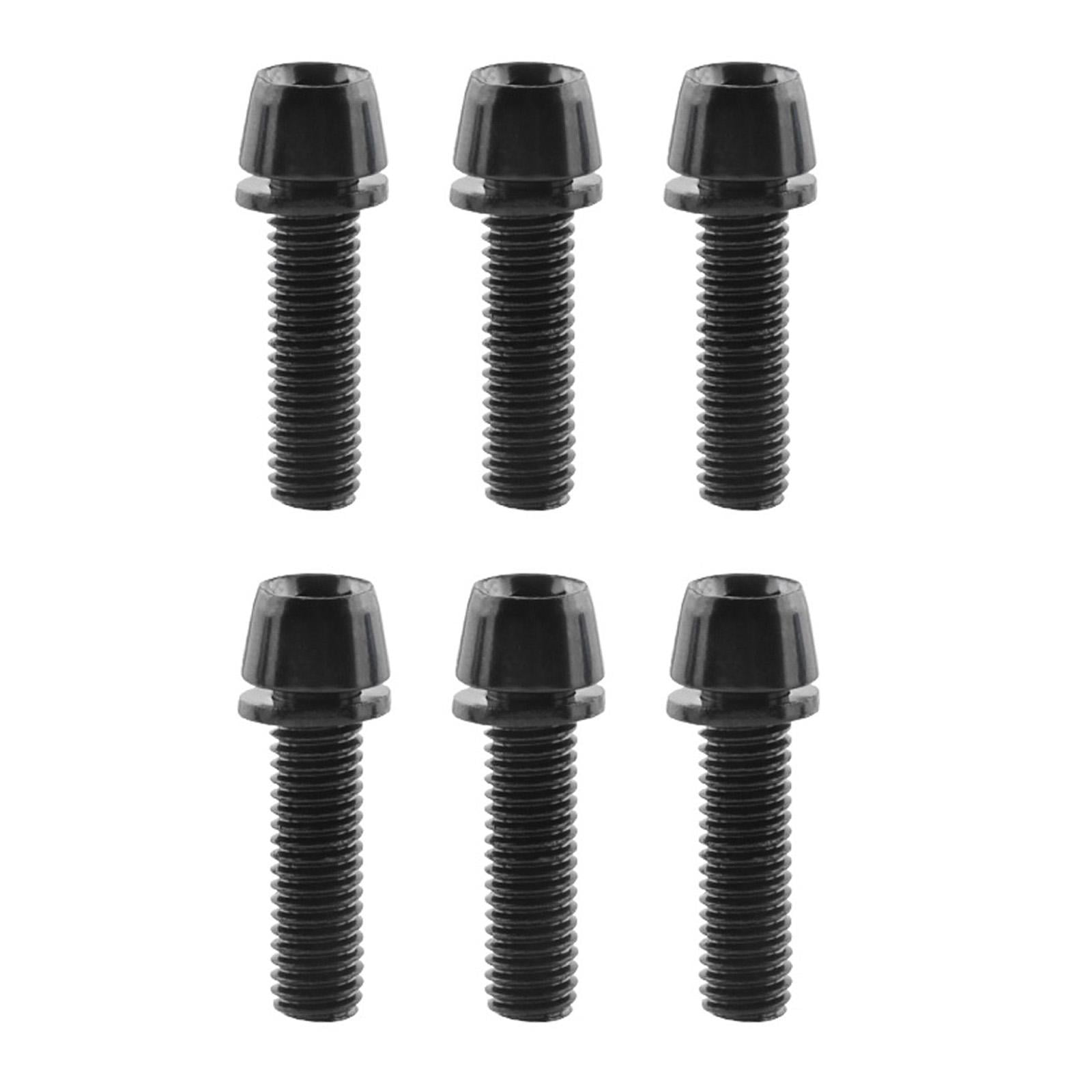 Magideal - 6 Tornillos De Vástago De Bicicleta, Pernos De Reparación De Tornillos De Vástago De Manillar, Prácticos Tornillos De Freno De Bicicleta, Para Bicicle Negro