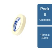 Norton - Pack 6 Cinta De Enmascarar Uso General 18Mm X 40Mts