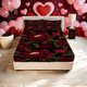 thumbnail image 1 of Red Flower and Green Leaf Artistic Design Printed Fitted Sheet Set Fitted Sheet and Pillowcase Set Soft and Comfortable Suitable for All Seasons Ideal for Home, 1 of 1