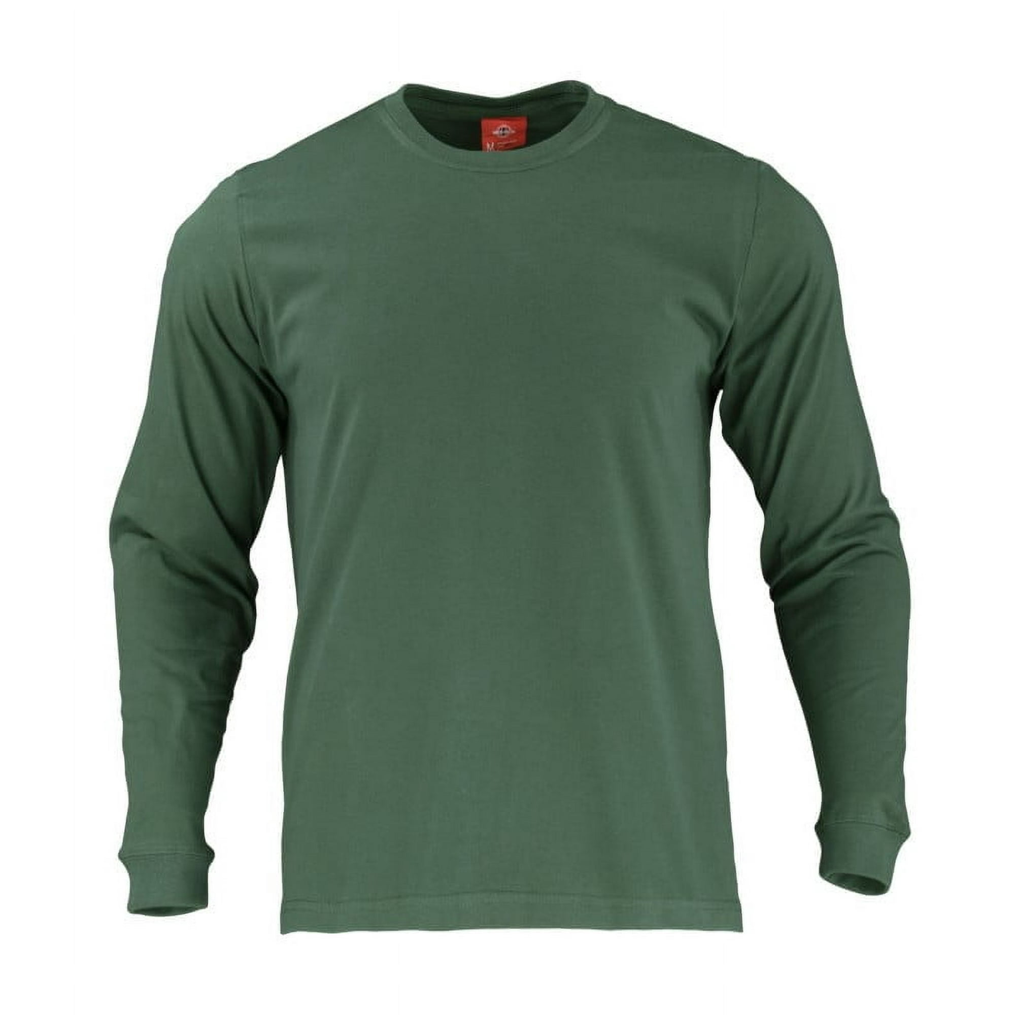 T-world - Polera 100% Algodón Manga Larga Hombre Verde Pino