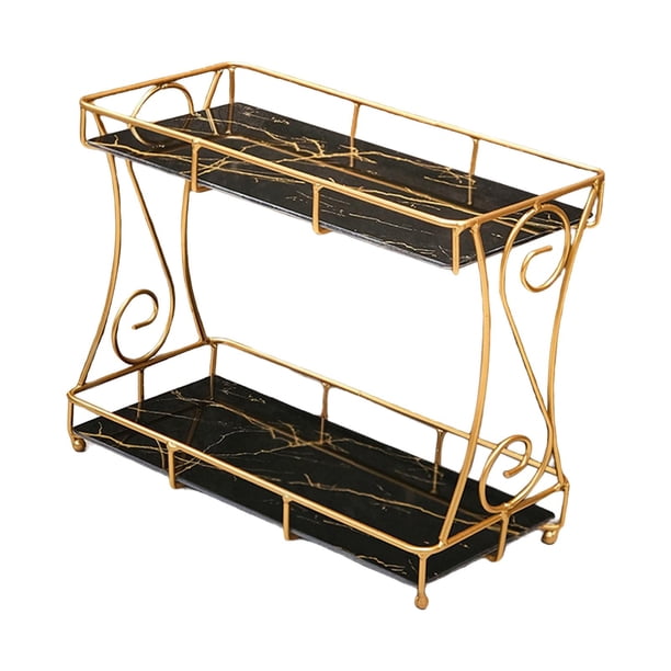 Organizador De Caja De Almacenamiento De Estante De Almacenamiento De Cosméticos De Hierro Para Encimera De Baño Negro