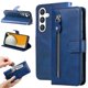 thumbnail image 3 of Funda tipo cartera para Samsung Galaxy S25 con bolsillo con cremallera y ranuras para tarjetas – Función de soporte Azul, 3 of 6