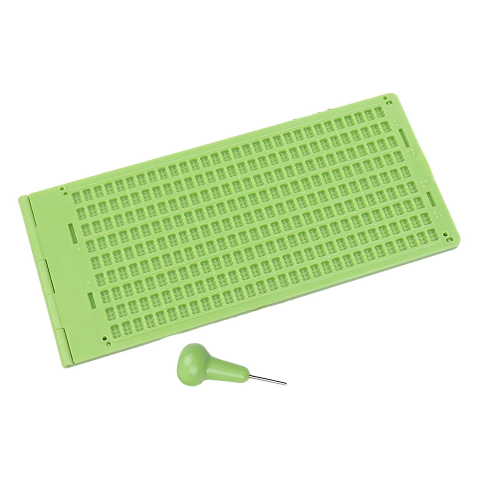Magideal - Pizarra Para Escribir Braille, Suministros De Aprendizaje, Tablero De Escritura Braille Portátil Con Lápiz Óptico Para Adultos, Principiantes, Hogar, 9 Líneas 30 Celdas