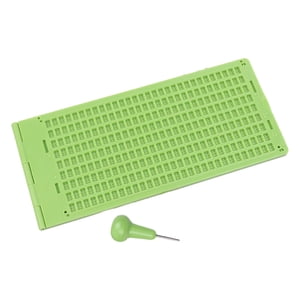 Magideal - Pizarra Para Escribir Braille, Suministros De Aprendizaje, Tablero De Escritura Braille Portátil Con Lápiz Óptico Para Adultos, Principiantes, Hogar, 9 Líneas 30 Celdas