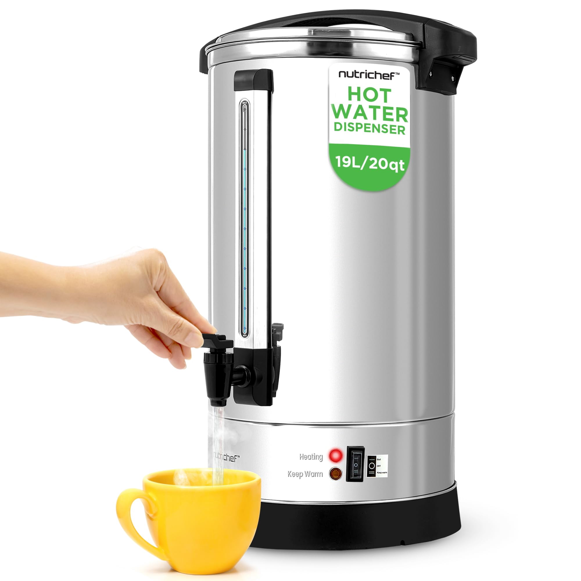 Hervidor De Agua Y Dispensador De Agua Caliente Nutrichef 19l Silver