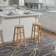 thumbnail image 5 of Taburete Linon Natural con asiento redondo de 24 pulgadas, 5 of 9