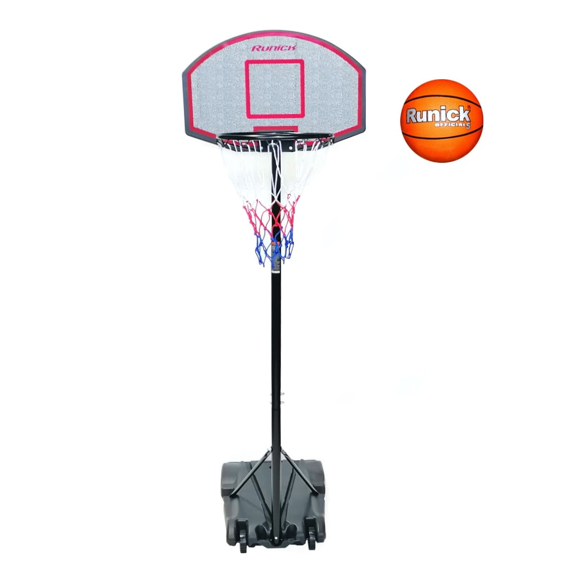 Runick - Torre Basquetbol Mini Movil Con Tablero Inc Red Alt Max 2 15 Mts