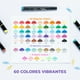 thumbnail image 5 of Ohuhu 60 Marcadores Acrílicos Punta Fina y Redonda, 5 of 6