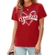 thumbnail image 5 of Camiseta Talovee Baseball para mujer para el día del partido, roja, talla XL, 5 of 5