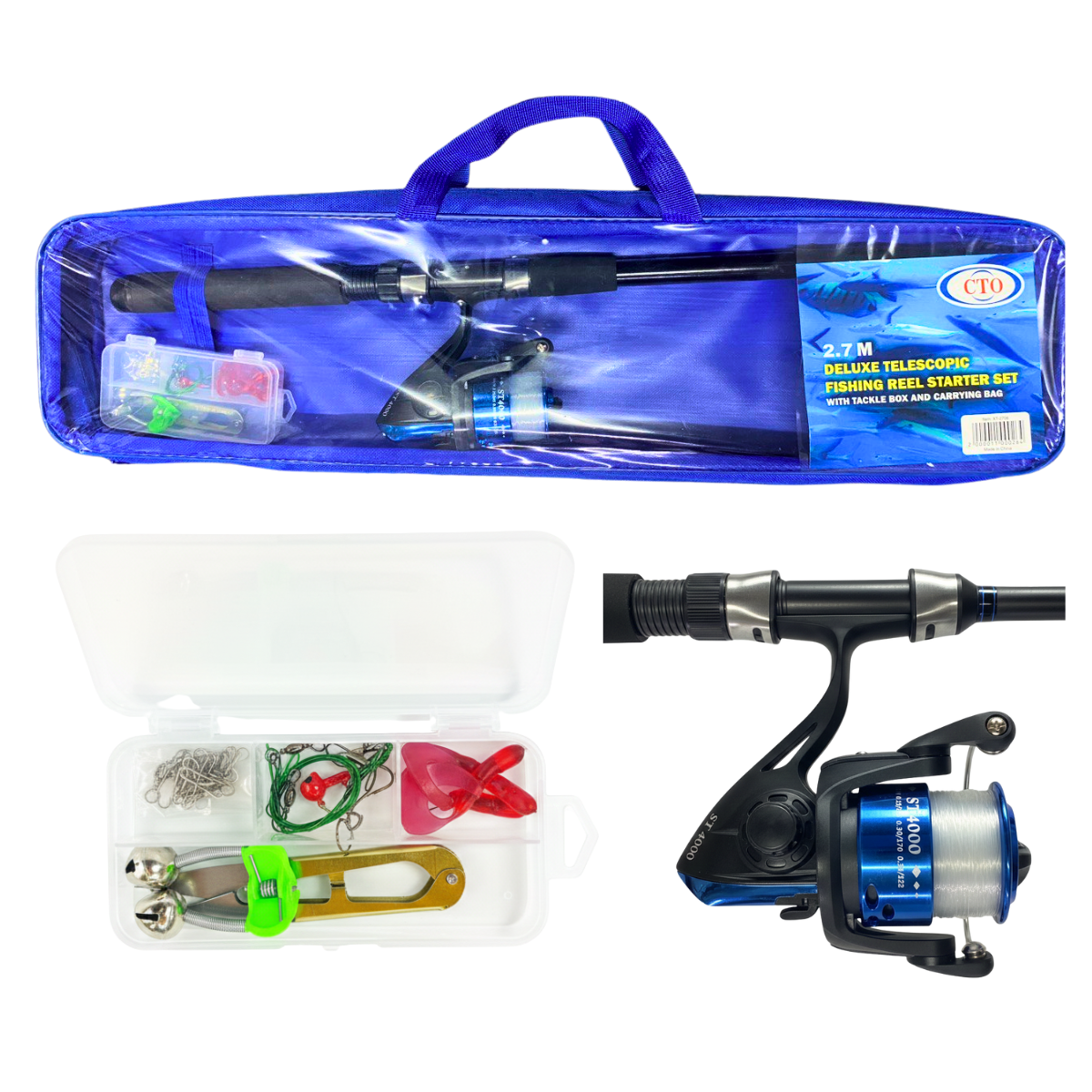 Genérico - Set Pesca Caña De Pescar Telescópica Mosquero Carrete Pesca