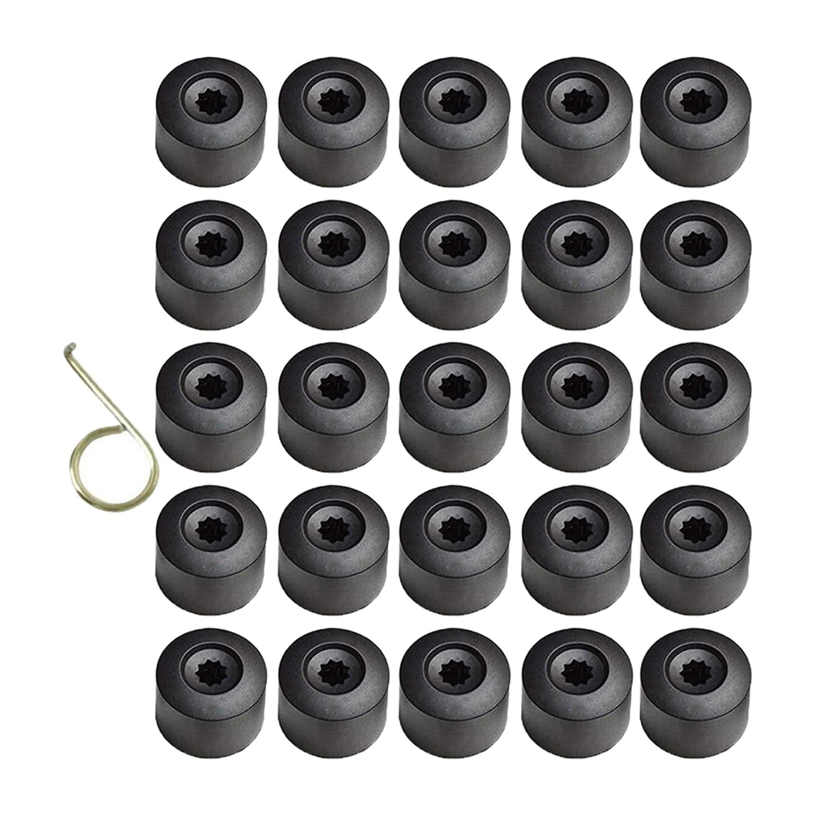 Magideal - 20x 17mm Cubiertas De Tuercas De Rueda Tapas Accesorios Pernos De Tuerca De Rueda Reutilizables Con Herramienta De Extracción Protector De Reemplazo