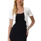 thumbnail image 1 of INSPIRE CHIC Cárdigan Corto para Mujer con Frente Abierto y Volantes en Punto M Blanco, 1 of 6